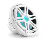 JL Audio M3-10IB-S-Gw-i-4 10-inch (250 mm) Marine Subwoofer Driver, Gloss White Sport Grille with RGB LED Lighting, 4 Ω
