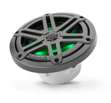 JL Audio M3-650X-S-Gm-i 6.5-inch (165 mm) Marine Coaxial Speakers, Gunmetal Sport Grilles with RGB LED Lighting