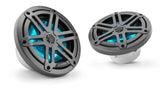 JL Audio M3-650X-S-Gm-i 6.5-inch (165 mm) Marine Coaxial Speakers, Gunmetal Sport Grilles with RGB LED Lighting