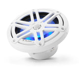 JL Audio M3-650X-S-Gw-i 6.5-inch (165 mm) Marine Coaxial Speakers, Gloss White Sport Grilles with RGB LED Lighting