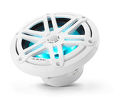 JL Audio M3-650X-S-Gw-i 6.5-inch (165 mm) Marine Coaxial Speakers, Gloss White Sport Grilles with RGB LED Lighting