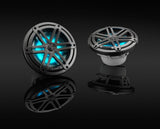 JL Audio M3-770X-S-Gm-i 7.7-inch (196 mm) Marine Coaxial Speakers, Gunmetal Sport Grilles with RGB LED Lighting