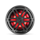 JL Audio M3-770X-S-Gm-i 7.7-inch (196 mm) Marine Coaxial Speakers, Gunmetal Sport Grilles with RGB LED Lighting