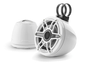 JL Audio M6-650VEX-Gw-S-GwGw  M6 Series 6.5" VEX Enclosed Speakers (Gloss White with Gloss White Trim Ring and Gloss White Sport Grille)