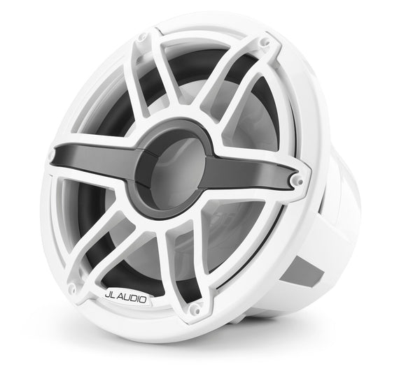 JL Audio M7-12IB-S-GwGw-4 12-inch (300 mm) Marine Subwoofer Driver, Gloss White Trim Ring, Gloss White Sport Grille, 4 Ω