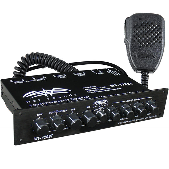Wet Sounds WS-420 BT Marine Multi Zone Equalizer With Integrated Bluetooth